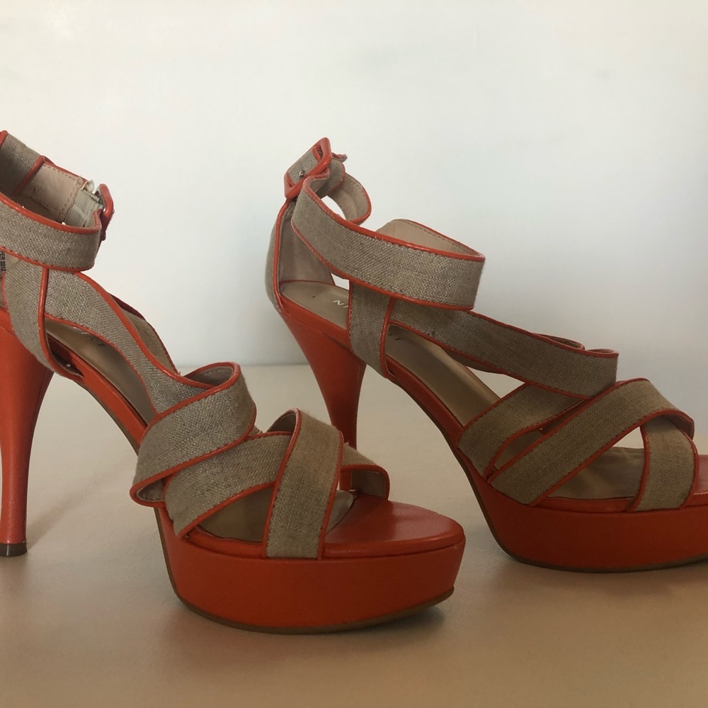 Nine West ankle strapped heeled sandal.